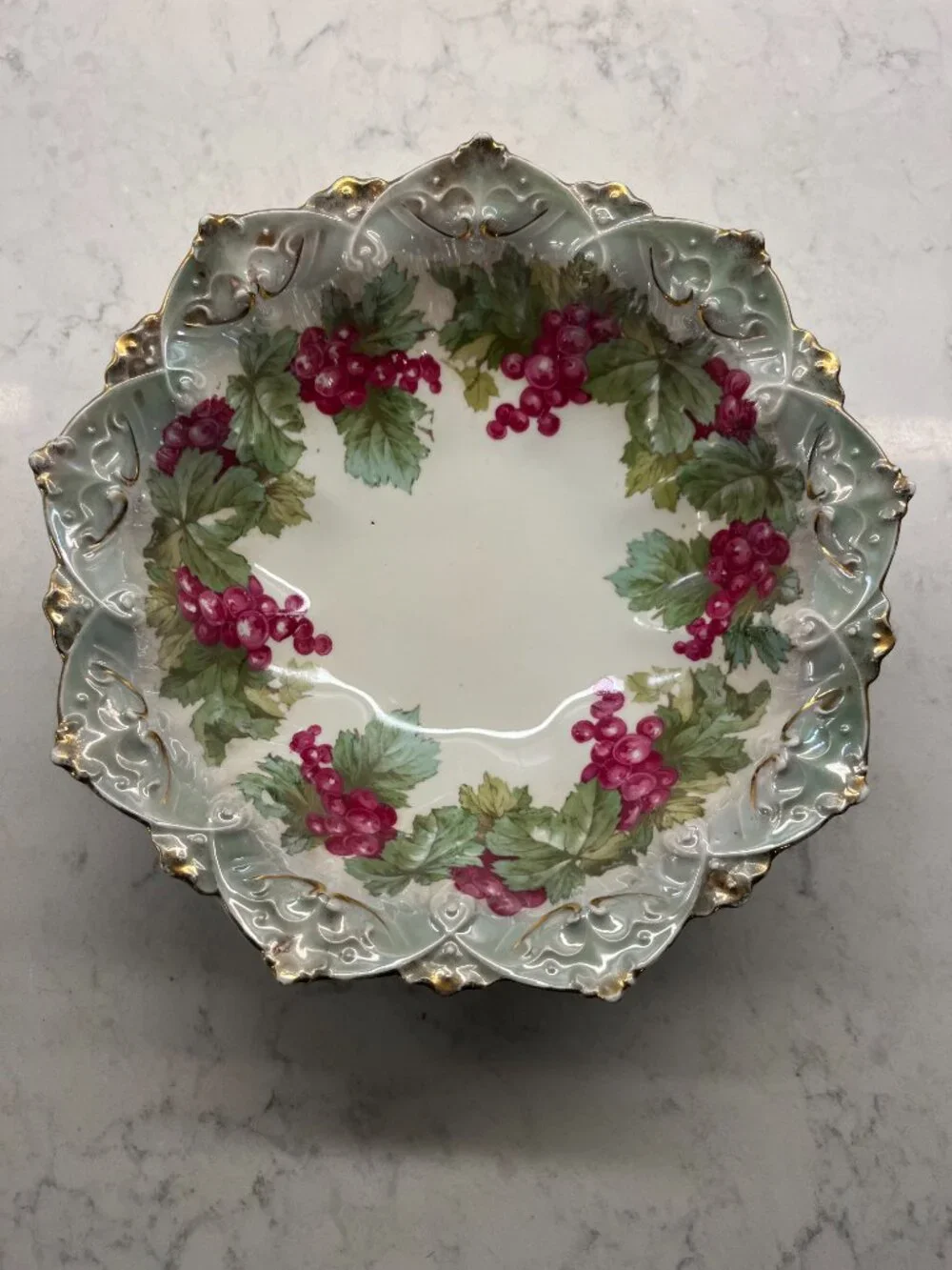 Antique MZ Austria Decorative Hand Painted Porcelain Bowl, Germany